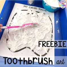 a toothbrush is being used to create a toothbrush art project for kids and adults