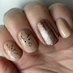 Christmas Nails Easy, Makijaż Smokey Eye, Cute Gel Nails, Dipped Nails, Short Acrylic Nails, Holiday Nails, Nails Art