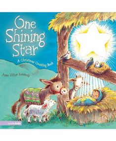 the children's book cover for one shining star, with an image of a baby jesus