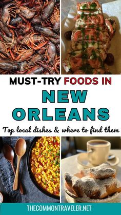 the cover of must try foods in new orleans, including shrimp and other things to eat them