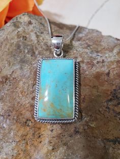 *Large  Turquoise Pendant  *Sterling Silver  *Free Shipping  *Handcrafted  *Jewelry ship in Gift box  * Will ship the pendant as pictures  All components are solid .925 silver.  Thank You For Your Looking ,And Check Out More Items In My Etsy Shop For More Great Deals, Also We Add More Jewelry To Etsy Shop regularly  PLEASE check their dimensions, before setting the order.  NOTE -Once the parcel gets shipped out, it is usually needed 3-6 business days for every where in US Please keep in mind tha Artisan Sterling Silver Turquoise Necklace, Blue Turquoise Necklace With Large Stone In Sterling Silver, Artisan Untreated Turquoise Necklace, Blue Turquoise Gemstone Necklace In Sterling Silver, Southwestern Sterling Silver Turquoise Necklace With Large Stone, Artisan Turquoise Necklace With Large Stone, Rectangular Blue Turquoise Sterling Silver Ring, Handmade Sterling Silver Turquoise Necklace, Blue Turquoise Necklace With Large Chrysocolla Pendant