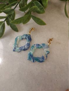 Sea glass themed polymer clay earrings by Hawker Design Co Translucent Polymer Clay Earrings, Translucent Polymer Clay, Plastic Craft, Plastic Crafts, Shrink Plastic, Polymer Clay Crafts, Clay Crafts, Polymer Clay Earrings, Sea Glass