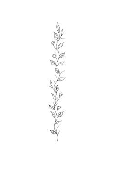 Spine Leaf Tattoos For Women, Small Flowers On Vines Tattoo, Vine With Small Flowers Tattoo, Vine Wrap Tattoo Stencil, Wrap Around Vines Tattoo, Cute Vine Tattoos, Ivy Spine Tattoos For Women, Spine Plant Tattoo, Lavender Vine Tattoo