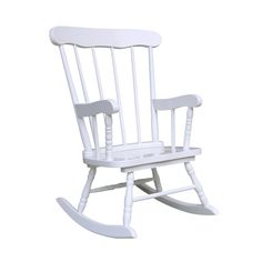 a white rocking chair on a white background