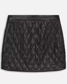 Frame Black Quilted Leather Skirt High rise Button closure Zip fly Mini length Quilted leather fabrication 100% lamb leather Quilted Leather Skirt, Black Quilt, Quilted Leather, Frame Denim, Black Denim, Leather Skirt, High Rise, Skirt, Frame