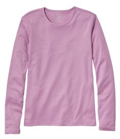 This luxuriously soft women's cotton long sleeve shirt is made from the "cashmere of cotton, " and is hailed by customers for a "just-like-new look, fit and feel" that lasts wash after wash. Slightly Fitted: Softly shapes the body. Falls at hip. Extraordinarily soft in long-staple Supima® cotton – grown in the USA. Interlock knit for a smooth feel inside and out. Machine wash cold with like colors, tumble dry low. Imported. Fit: Slightly Fitted | Women's Pima Cotton Tee, Long-Sleeve Crewneck Basic Cotton Long Sleeve Top, Lavender Long Sleeve Relaxed Fit Top, Pink Long Sleeve T-shirt For Loungewear, Cheap Lavender Cotton T-shirt, Pink Soft-washed Long Sleeve Tops, Pink Tee Shirt, Pink Long Sleeve Soft-washed T-shirt, Fashion Trend Forecast, Cotton Long Sleeve Shirt