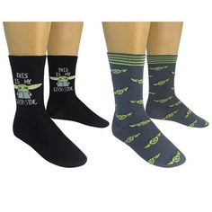 Baby Yoda This Is My Good Side Unisex 2 pack Crew Socks Grey Crazy Socks, My Good, Exciting News, Men Shoes Size, New Baby, Crew Socks, 2 Pack, New Baby Products, Shoes Mens