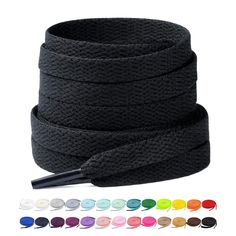 PRICES MAY VARY. Package Include - 2 Pairs of Stepace black flat shoelaces (4 laces) Built in Premium Quality - Made from polyester, with a exquisite box packaging for every two pair of shoe laces. Nice Look on Sneakers - 8 mm in width flat laces are thin enough to for a variety of Sneakers, boots, athletic shoes, high top shoes, or any other casual men shoes which look good on flat shoelaces. Wide Choice for Size and Color - We provide 26 colors of 8 size: 30/36/40/45/54/60/65/72 inch, It's bet Flat Shoe, Shoes High, On Sneakers, High Top Shoes, Sneakers Boots, Black Flats, Top Shoes, Box Packaging, High Top