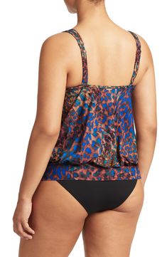 Designed in a blousy fit with a scoop neck, this forgiving tankini top takes you easily from sea to sand. Scoop neck   Adjustable straps   Powermesh lining   82% recycled nylon, 18% elastane   Hand wash, line dry   Imported Beach Tankini With Built-in Bra And Tank Straps, Stretch Tankini With Tank Straps For Beach, Beach Scoop Neck Tank Top With Adjustable Straps, Beach Tank Top With Scoop Neck And Adjustable Straps, Blue Tank Straps Tops For Beach, Blue Tank Strap Tops For Beach, Beachwear Tankini With Adjustable Straps And Scoop Neck, Tank Swimwear With Built-in Bra For Beach, Beachwear Tops With Scoop Neck For Beach