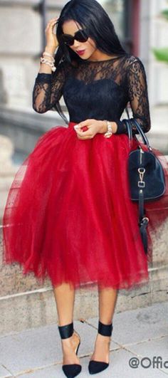 I need this!! Red Tulle Skirt, Rocker Girl, Tulle Skirts