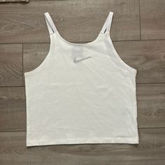 Nike White Tank! Never Worn Before. Size Large. Great Condition. Sports Attire, Cute Nike, Nike Top, Tops Nike, White Nike, Nike White, Nike Running, White Tank, White Nikes