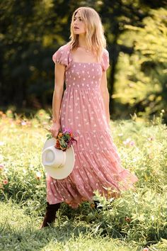 White Dress Boots, Wildflower Party, Sunday Dresses, Football Dress, Outfit Combinations, Altar'd State, Tiered Dress, Floral Maxi, Dress With Boots