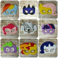 Everyone loves a good dress-up masks! Our quality felt masks encourage imaginative play and help to create hours of joyful dress up time. Have you been looking for something fun and special for a Halloween or a birthday party favor? Search no further! All of our masks are made from two layers of high quality felt and include an adjustable elastic band. Masks are made as shown in photos by me and my commercial embroidery machines. Each mask is made with care and special attention to detail. Most Band Masks, Mlp Party, Felt Masks, Commercial Embroidery Machine, Felt Mask, Rainbow Rocks, My Little Pony Party, Diy Bebe, Pony Birthday