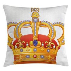 a pillow with a gold crown on it