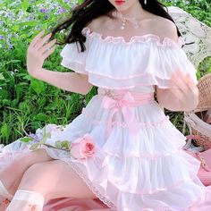 Era Victoria, Kawaii Outfit Ideas, Floral Chiffon Dress, Kawaii Dress, Kawaii Fashion Outfits, Dress Chiffon, Pink Outfits, Kawaii Clothes, Floral Chiffon