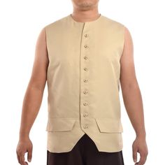 PRICES MAY VARY. Include: 1pc vest Material: Polyester Garment Care: Machine Washable Retro,Vintage Style,Crew Neck, Single-breast Buttons, Side decorated Pockets, Lining inside Perfect for matching pirate cotume, renaissance costume, medieval costume, theatrical costume,colonial costume, pilgrim costume, revolutionary and other pre-revolutionary costume,steampunk-themed, rock party, pirate, halloween, fashion show, casual, streetwear or sports wear, clubactive, renaissance fair, cosplay, stage Jesus Costume, Pilgrim Costume, Biblical Costumes, Cinderella Costume, Mens Waistcoat, Medieval Costume, Victorian Steampunk, Gothic Steampunk, Vests Mens