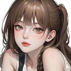 Character Portraits, Character Art, Character Design, Digital Art Anime Book Images Pictures, How To Draw Curls, Animated Girl, Seni Korea, Manhwa Girl, Avatar Girl, Pelo Anime, Anime Drawing Books, Girl With Brown Hair