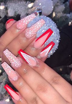 Red Acrylic Nails, Winter Nails Acrylic, Long Acrylic Nails Coffin, Christmas Nails Acrylic, Long Square Acrylic Nails, Acrylic Nails Coffin Short, Summer Acrylic Nails, Square Acrylic Nails, Xmas Nails