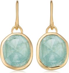 Monica Vinader Siren Bezel Set Drop Earrings | Nordstrom Elegant Aquamarine Earrings With Ear Wire, Elegant Turquoise Faceted Earrings, Elegant Faceted Turquoise Earrings, Silk Button Up, Nili Lotan, Monica Vinader, Bezel Setting, Button Up, Fashion Jewelry