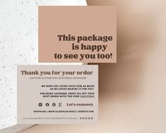 the package is happy to see you too thank you for your order and receive it