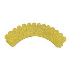 gold glitter scallopeds on a white background, with the shape of an arch