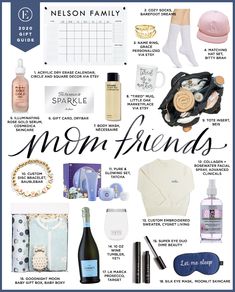 a poster with the words, mom - friendly items and things to buy on it