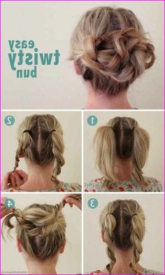 40 Cute Hairstyles: Step-by-Step Tutorials for Long Hair - Short Hair Models #simpleUpdos Updo Hairstyles Tutorials, Dunner Wordend Haar, 5 Minute Hairstyles, Short Hair Model, Easy Updo Hairstyles, Easy Hairstyles For Medium Hair, Women Ideas, Step By Step Hairstyles, Short Hair Updo