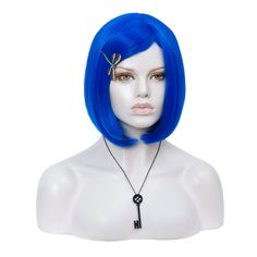 PRICES MAY VARY. 💋 Package includes 1 short blue wig, 1 dragonfly hairpin and 1 Black Key Pendant Necklace. 💋 This short blue wig cap is constructed with adjustable straps to grace the size, it would fit both adults and kids. 💋 Made of High Quality Synthetic Fiber, Short Straight Blue Wig, 100% Brand New. 💋 We made the hair bang a little bit longer so as to allow you cut it into your face. 💋 Short blue wig suits for many occasions, like coraline cosplay, Lapis costume, wedding, theme partie Short Blue Wig, Blue Bob, Kids Wigs, Full Bangs, Women Wigs, Blue Wig, Key Pendant Necklace, The Black Keys, Short Wigs