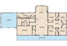 the first floor plan for this house shows the living area and dining room, as well as