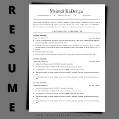 a professional resume template with no work experience on the front and back cover, it is also