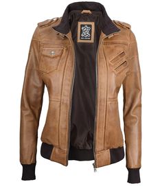 Camel Brown Leather Jacket For Women | Bomber Style
Step into timeless elegance with our Women Camel Brown Bomber Leather Jacket. Crafted from real lambskin leather, this jacket features a sleek, fitted design that enhances your silhouette. The camel brown color exudes sophistication, while the removable hood adds a touch of versatility. Perfect for any occasion, this jacket seamlessly blends style and practicality, making it an essential addition to your wardrobe. Elegant Brown Leather Biker Jacket, Elegant Fitted Brown Leather Jacket, Winter Cognac Fitted Leather Jacket, Luxury Fitted Brown Biker Jacket, Fitted Cognac Leather Outerwear, Fitted Leather Outerwear In Cognac, Fitted Cognac Leather Jacket, Fitted Cognac Outerwear For Fall, Fitted Cognac Outerwear For Work