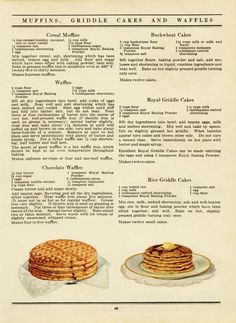 an old recipe for waffles on a plate