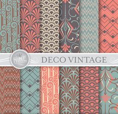 an assortment of different patterns and colors for the deco vintage wallpapers in various styles