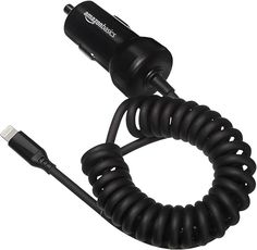 the coiled charger is plugged in to an external power cord for charging devices