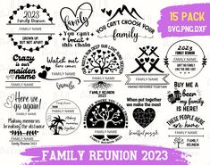 the family reunion stamp set is shown