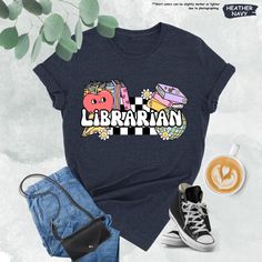 Retro Librarian Shirt, Bookworm Shirt, Book Lover Gift, Reader Shirt, Bookish Shirt, Book Club Tee, Library Shirt, Reading Teacher Shirt  Variations  🌟 Welcome to our shop! Before you proceed with your order, please take a moment to review all the details provided below. We want to ensure a smooth and enjoyable shopping experience for you. 🛒 Placing Your Order: 1. Read Carefully: Take your time to go through all the information provided here. 2. Customization: Our products come with predefined Bookish Text Print Tops For School, Bookish T-shirt With Funny Print For School, Bookish Cotton Tops For School, Bookish Short Sleeve Top For School, Bookish Graphic Print Tops For School, School Tops With Graphic Print In Bookish Style, Short Sleeve Bookish Tops For School, Literary Tops With Letter Print For School, Literary Style Tops With Letter Print For School