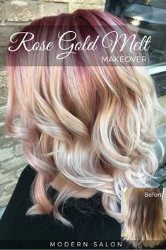 Blond Rose, Balayage Blond, Color Melt, Hair Color Rose Gold, Dimensional Color, Gorgeous Hair Color, Color Melting, Hair Color Highlights, Brown Blonde Hair