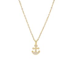 Pave Crystal Anchor Pendant Necklace Featuring: - Stainless Steel - Crystal Accents - Lobster Clasp Closure - 16" Length Anchor Pendant, Anchor Necklace, Jewelry Gold, Womens Jewelry Necklace, Lobster Clasp, Silver Gold, Gold Jewelry, Castle, Jewelry Necklaces