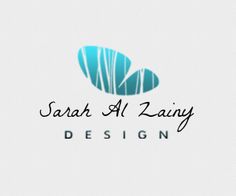 the logo for saar all zainy design is shown in blue and white