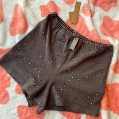 Beautiful Skims Rhinestone Shorts Nwt Soooooo Comfortable And Flattering Short Rhinestone Bottoms For Night Out, Silver Bottoms With Rhinestones For Night Out, Skims Rhinestone, Rhinestone Shorts, Bike Shorts, Bike, Womens Shorts, Grey, Silver