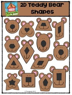 the teddy bear shapes are cut out and placed on top of each other