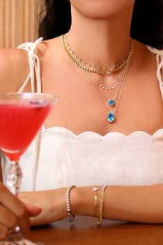 Summer cocktail with Blue Topaz Meira T Necklaces Summer Cocktail, Topaz Color, Summer Cocktails, Necklace Online, Pear Shaped, Blue Topaz, Topaz, Pear, Necklaces