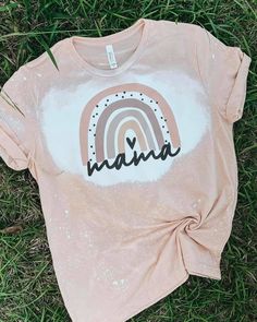 a t - shirt that says, mama with a rainbow on it