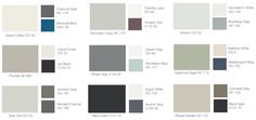 the different shades of gray and white paint colors for walls, windows, doors or ceilings