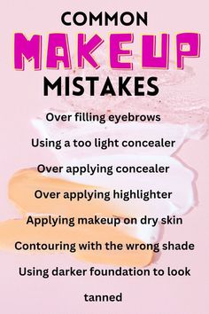 Makeup Mistakes To Avoid, Makeup Hashtags, Makeup Content, Applying Highlighter, Dark Foundation, Common Makeup Mistakes, Beauty Mistakes, Light Concealer, Makeup Fails