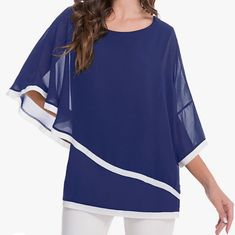 Brand New Scharma Royal Blue, Batwing Sleeve, Irregular Hem, Xxl Blue Asymmetrical Blouse, Casual Blue Top With Asymmetrical Hem, Casual Blue Tops With Asymmetrical Hem, Blue Asymmetrical Hem Blouse For Spring, Blue Asymmetrical Blouse For Spring, Spring Blue Blouse With Asymmetrical Hem, Blue Asymmetrical Hem Summer Top, Blue Asymmetrical Hem Top For Summer, Blue Asymmetrical Top For Summer