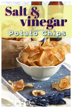 salt and vinegar potato chips in a white bowl