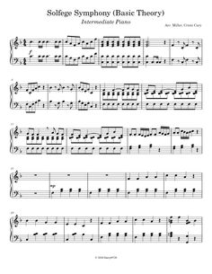 sheet music with the words sologe syphony basic theory