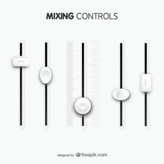 mixing controls with different knobs and buttons on the top one is white, while the other is black