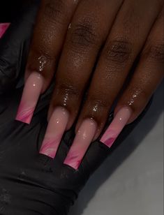 Long Pink Acrylic Nails, Pink Marble Nails, Marble Acrylic Nails, Ombré Nails, Square Nail Designs, Ombre Acrylic Nails, Fully Booked, French Acrylic Nails